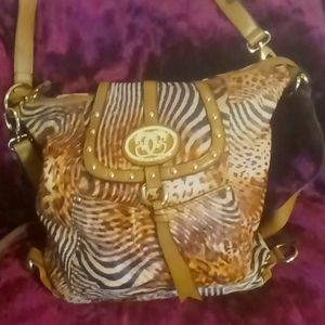 Sharif genuine leather animal print purse vintage